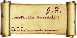 Josefovits Hannibál névjegykártya